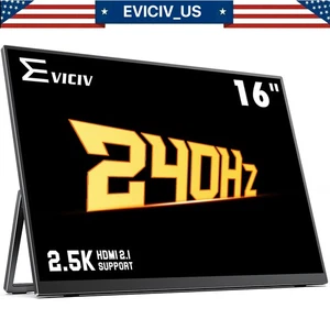 EVICIV 2.5K 240Hz Portable Gaming Monitor, 16.0" 2560*1600 QHD IPS LCD Screen US - Picture 1 of 8