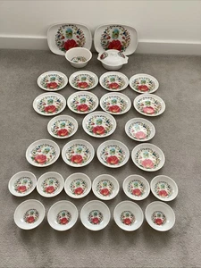 Rose Floral Melamine Set - Plates, Bowls, Serving Bowls, Platters - 30 items - Picture 1 of 24