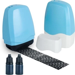 Identity Theft Protection Roller Stamp, Blue, HS-009 - Picture 1 of 8