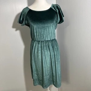 Old Navy Girls XL Velvet Shift Dress Flutter Sleeve Round Neck Soft Stretch - Picture 1 of 5
