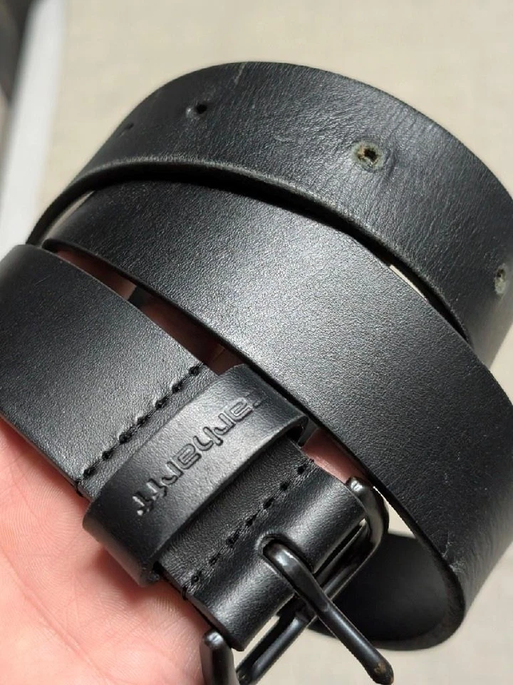 CARHARTT learher belt 34 black FULL GRAIN cowhide leather WORK - Image 1 of 4