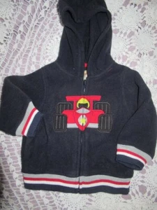 nwot Kids Headquarters fleece race car hooded jacket baby boy 6 m 9 m free ship - Picture 1 of 2