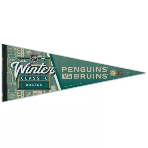 BOSTON BRUINS PITTSBURGH PENGUINS 2023 WINTER CLASSIC ROLL UP PENNANT 12"x30" Cover