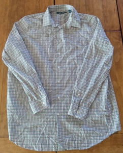 Perry Ellis Dress Shirt Mens XLT Tall Plaid Long Sleeve Stretch - Picture 1 of 6