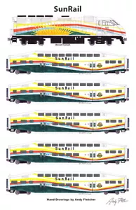 Póster de tren de pasajeros Sunrail 11""x17"" firmado por Andy Fletcher - Imagen 1 de 1