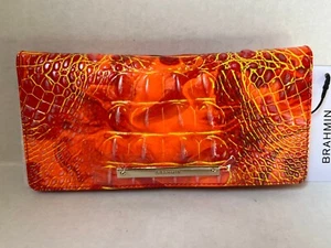 NEW BRAHMIN ADY WALLET SPICY ORANGE MELBOURNE LEATHER - Imagen 1 de 3