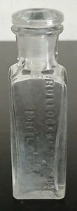 Bullock & Cremshaw Philada Clear Glass Bottle With Stopper 4.2" Tall Vintage - Bild 1 von 24