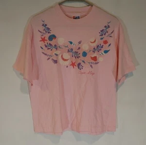 Vintage 80s 90s Beach TShirt Birdlegs Pink Cape May made in USA Size Large - Bild 1 von 8