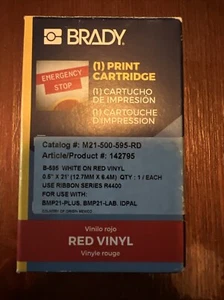 Brady Label Cartridge,White/Red,1/2 In. W M21-500-595-RD Brady M21-500-595-RD - Picture 1 of 5