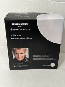 Royal Doulton Gordon Ramsay Maze White Mugs set of 4 NEW