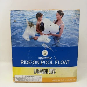 PEANUTS SNOOPY RIDE-ON POOL FLOAT, 47"Peanuts Pool Blow Up Float  Inflatable NEW - Picture 1 of 6
