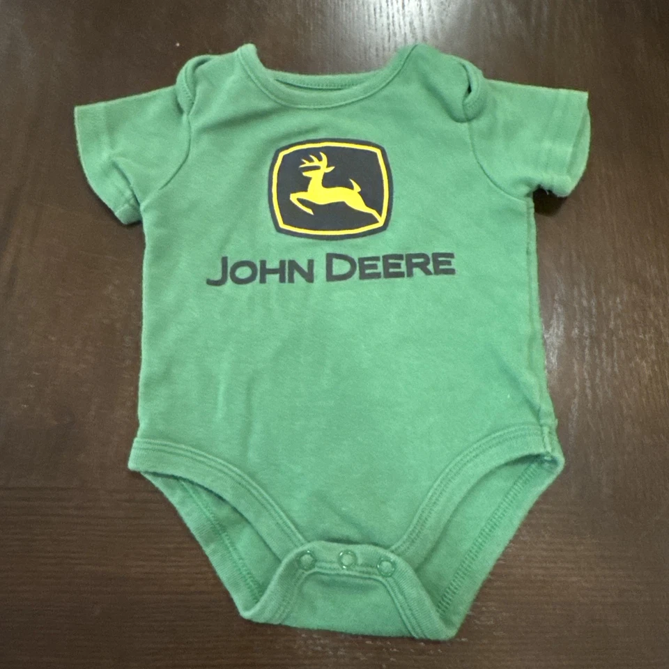 JOHN DEERE 3-6 Meses Bebé Bebé Body Verde Una Pieza Country Farmer Foto 1 de 4