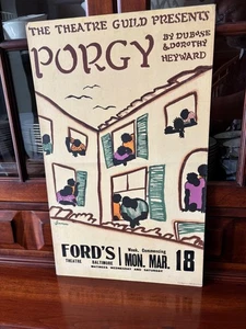 PORGY Dubose & Dorothy Heyward, Ford's Theater (1927) US Stage Play Window Card - Picture 1 of 2