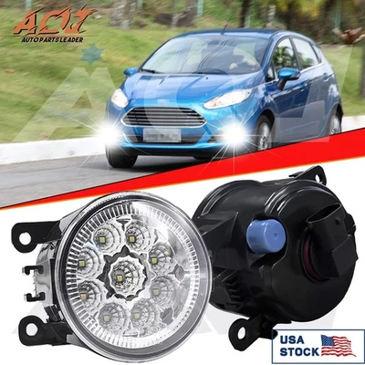 For Ford Fiesta 2014-2019 Front Bumper Driving White Fog Lights Lamps Pair LH RH — 第 1/4 张图片