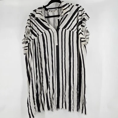Umgee Boho 2XL Túnica Camisa Vestido Cómodo Acogedor Pullon Rayas Costeras Cápsula Foto 1 de 4