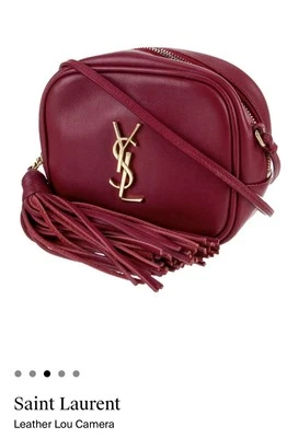 Bolso Lou de cuero para cámara Saint Laurent, rojo Foto 1 de 4