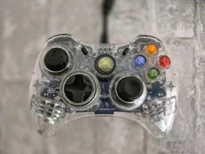 Clear Microsoft XBOX 360 AX.1 Afterglow Wired Controller Model PL-3602  - Image 1 of 4