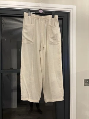 Zara Women's cream Wide-Leg Trousers size L - Image 1 of 4