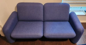 Vintage Herman Miller Ray Wilkes Modular Chiclet Loveseat 2 Person - Blue - Picture 1 of 11