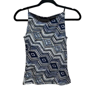IZ Byer Blue California Shell Geometric Print Top size Small - Picture 1 of 7