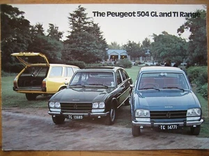 Very Rare Peugeot 504 GL and TI Car Brochure 1970s - South African - Picture 1 of 4