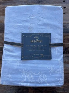 Pottery Barn Teen Harry Potter Snowflakes Metallic Sheet Set XL twin - Picture 1 of 2