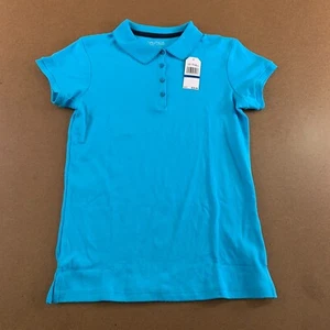 Nautica Girls Size XL (16) Blue Short Sleeve Uniform Polo Shirt NWT *Flaw - Picture 1 of 7