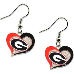 Pendientes de corazón remolinado de los Georgia Bulldogs - Imagen 1 de 1