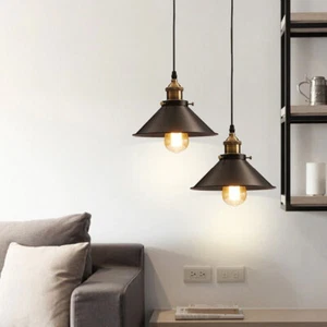Vintage Industrial Metal Lampshade Modern Hanging Retro Ceiling Pendant Light UK - Picture 1 of 15