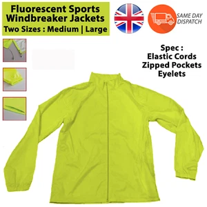 Fluorescent Sports Windbreaker Polyamide Full Sleeves Jacket 2 Size M & L - Picture 1 of 9