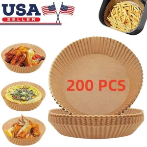 200 Stück Air Fryer Einweg Papier Einlagen, 6,3 Zoll Runde Luft Friteuse Backpapier - Bild 1 von 11