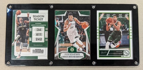 GIANNIS ANTETOKOUNMPO 3 CARD PLAQUE MILWAUKEE BUCKS Cover