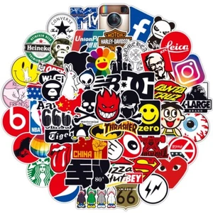 Posten 50 zufällige Vinyl Laptop Skateboard Aufkleber Bombe Gepäck Aufkleber Dope Sticker - Bild 1 von 72