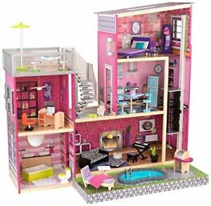 KidKraft 65833 Girl's Uptown Dollhouse with Furniture