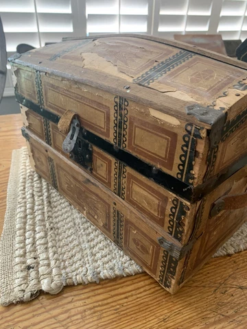Antique Dome Top Doll Trunk 1800's Cover