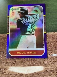 2021 Donruss Purple MIGUEL TEJADA Baseball Card 246 Oakland Athletics 