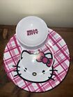 Hello Kitty Divided Plate 1976 Style With Bowl Inset, Punk Plaid Excellent Set 3