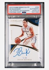 2015-16 Devin Booker Panini Immaculate Collection Rookie Auto /99 RC PSA AU 10