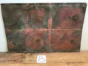 Sheet Copper 18" x 11 3/4" Natural Patina Colors Verdigris gauge 24 (B) - Picture 1 of 7