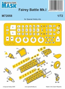 MASCARILLA FAIREY BATTLE MK.I 1/72 M72058 MÁSCARA ESPECIAL Hobby Especial - Imagen 1 de 1