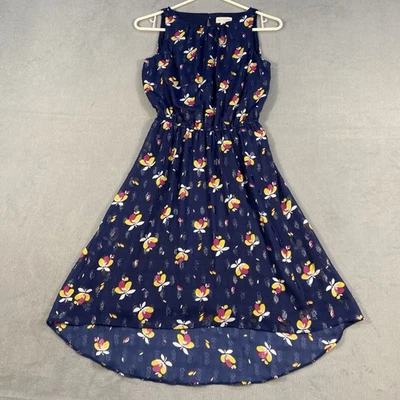 MAISON JULES Women’s Navy Blue Floral Dress, High Low Hemline, Lined, size XS - Image 1 of 4