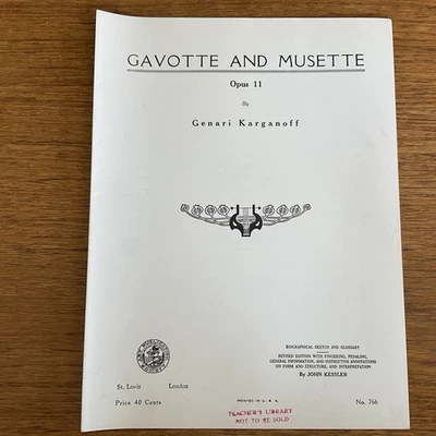 Gavotte & Musette~Karganoff~Progressive 700 Series~#766~Art Publication Society - Image 1 of 4