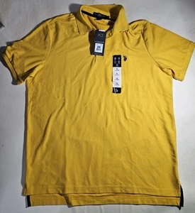 U.S Polo Assn. Ultimate Pique Shirt NWT Size XL Yellow New Black Logo - Picture 1 of 11