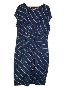 T-shirt Liz Claiborne cotone corda nautica jersey blu navy abito midi avvolgente XXL - Foto 1 di 5