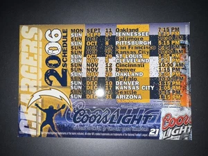 2006 SAN DIEGO CHARGERS NFL FOOTBALL SCHEDULE MAGNET COORS LIGHT BEER - Picture 1 of 1