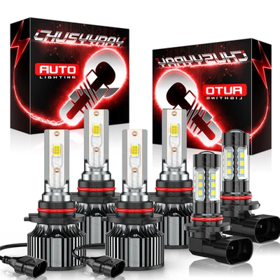 Conjunto combo de lâmpadas de neblina alta baixa farol de LED para Chrysler 300 2005-2009 - 6x 6000K - Imagem 1 de 4