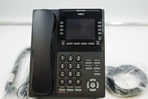 Lot of 10 NEC ITK-8LCX-1 (BK) DT900 Series IP Phones w/ Handsets & Stands - Picture 1 of 12