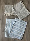 4 PCS Vintage Blue Stripe Cotton Ticking Pillow FABRIC
