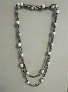 48” Natural Pearl Handmade Chain Necklace - Picture 1 of 5