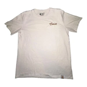 Carhartt Loose Fit T-shirt Youth Size Medium (8/10) White Pocket Embroidered - Picture 1 of 6
